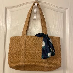 Draper James woven handbag with floral scarf